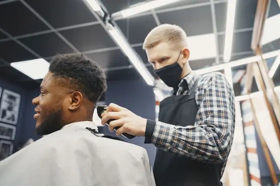 Low skin fade in progress